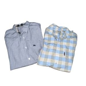 Burberry Brit Medium Men's Long Sleeve Dress Shirts Blue